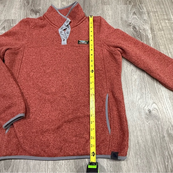 LL Bean size medium Red Sweater with Gray Accents cold weather wear - Picture 5 of 7